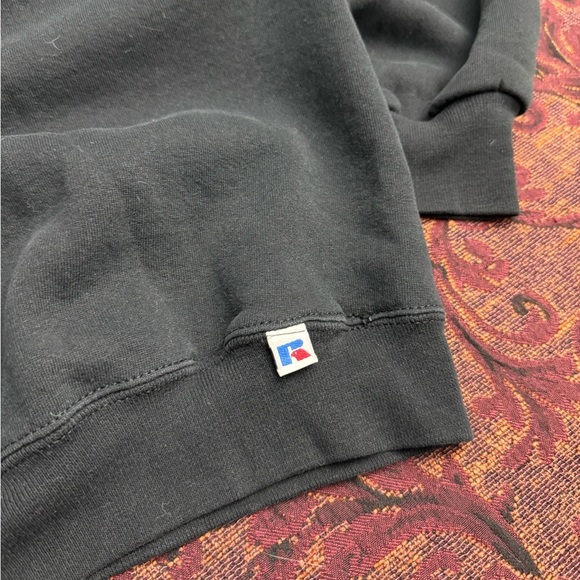 90s Russel Athletic Fabric Tag Black Crewneck - Picture 2 of 6